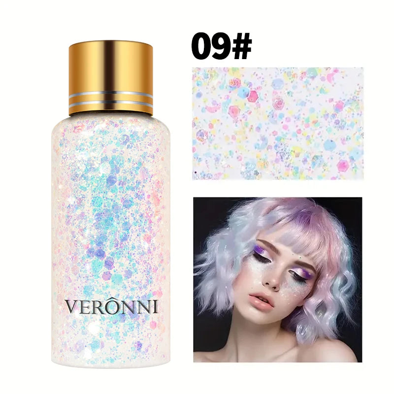 Gel Glitter for Hair,Face and Body Makeup