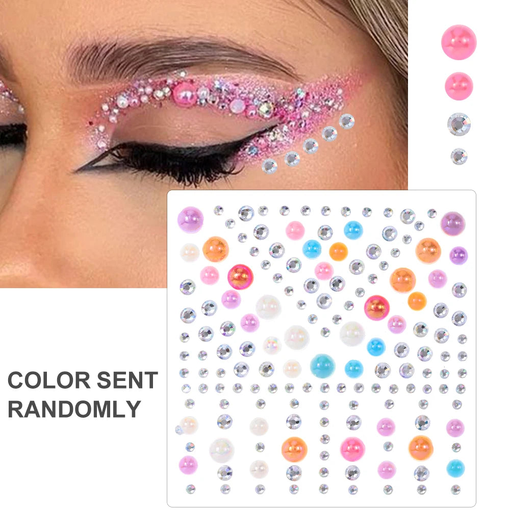 162/216/900Pcs Face/Body Gems Stickers