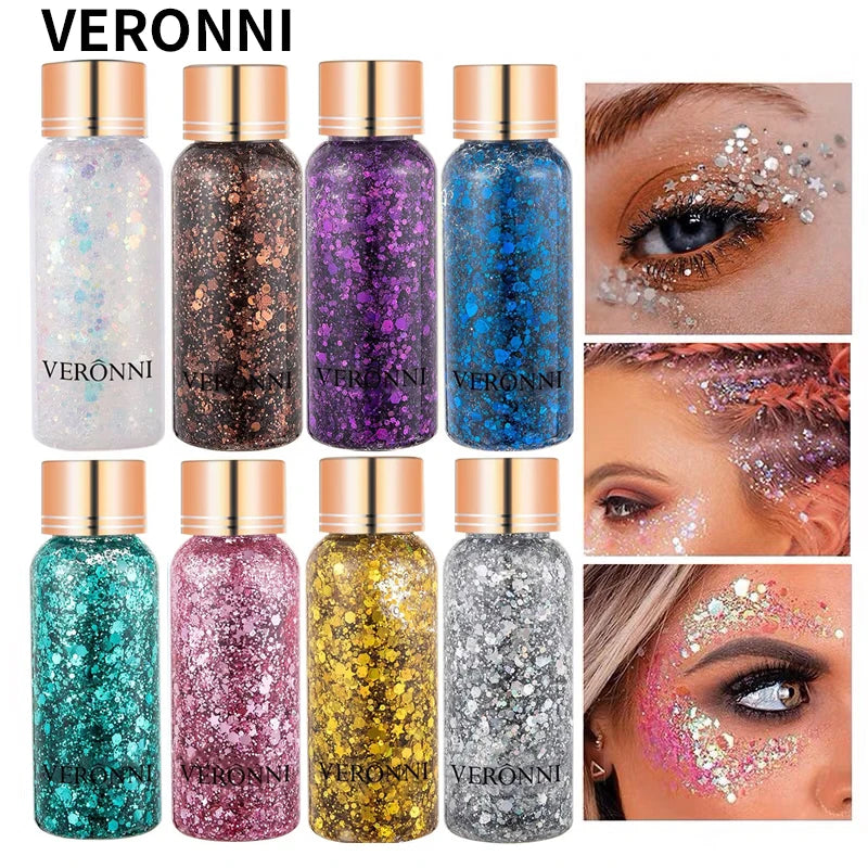 Gel Glitter for Hair,Face and Body Makeup