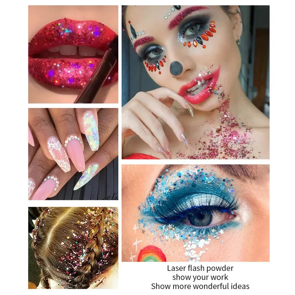 Gel Glitter for Hair,Face and Body Makeup