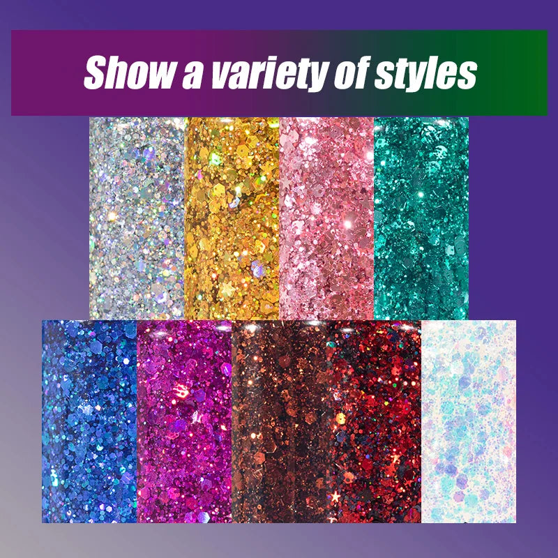 Gel Glitter for Hair,Face and Body Makeup