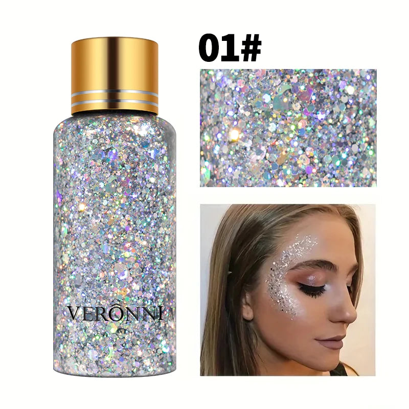 Gel Glitter for Hair,Face and Body Makeup