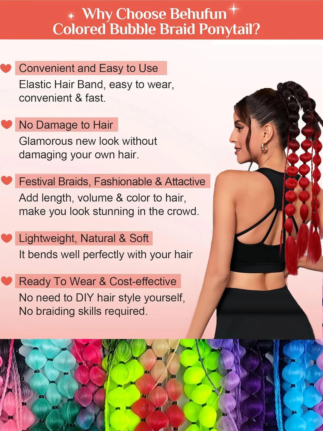 Synthetic Extensions 24" Colored Hair Ponytail