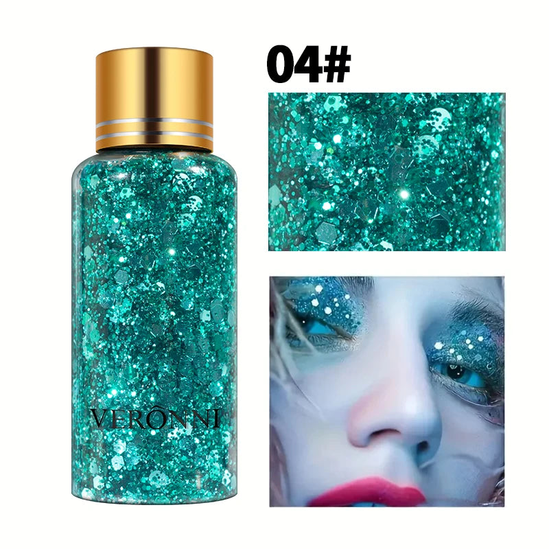 Gel Glitter for Hair,Face and Body Makeup