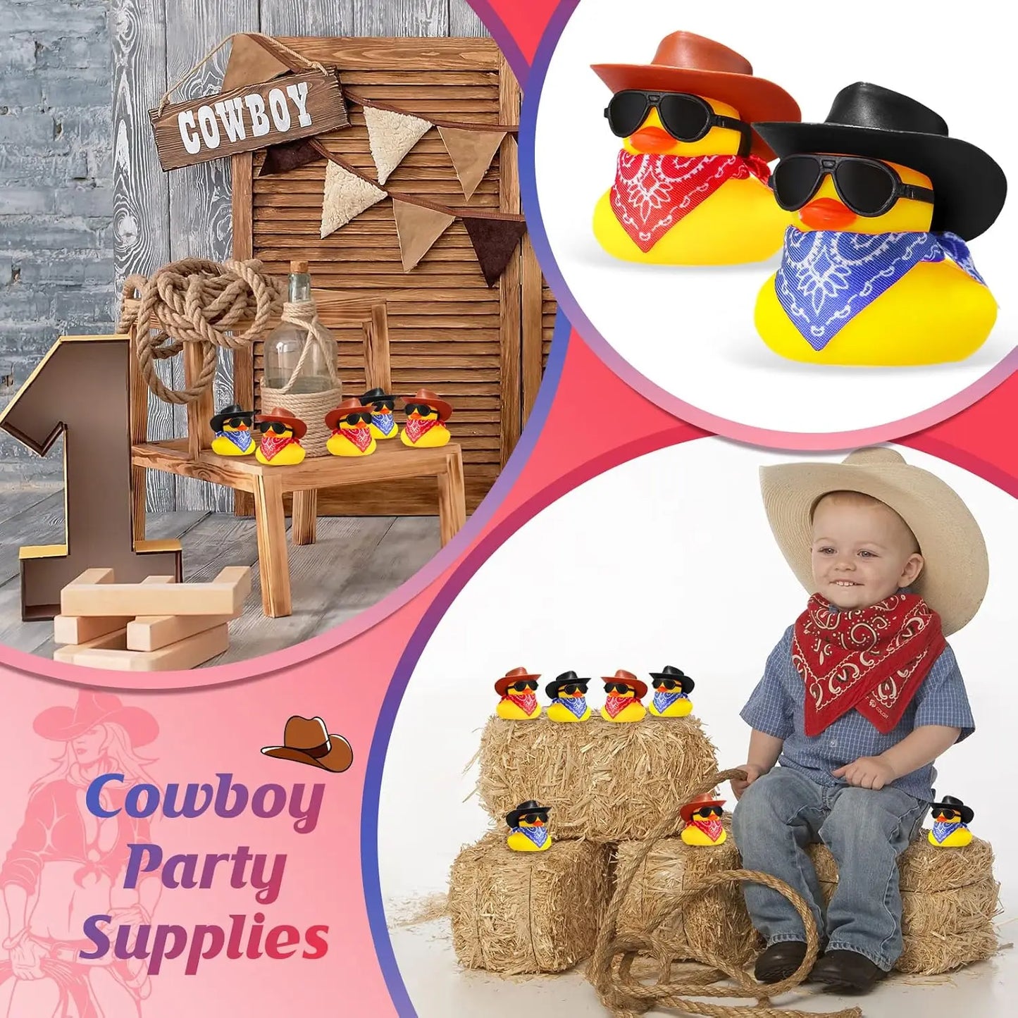 24PC Cowboy Mini Rubber Duckies