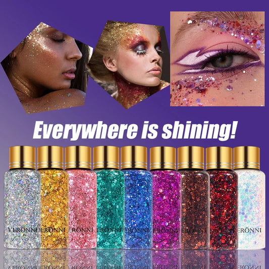 Gel Glitter for Hair,Face and Body Makeup