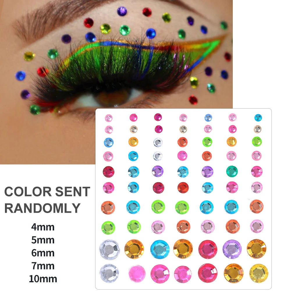 162/216/900Pcs Face/Body Gems Stickers