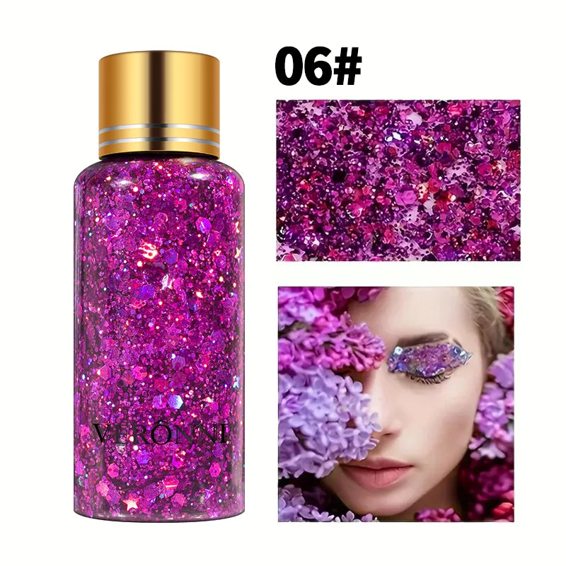 Gel Glitter for Hair,Face and Body Makeup