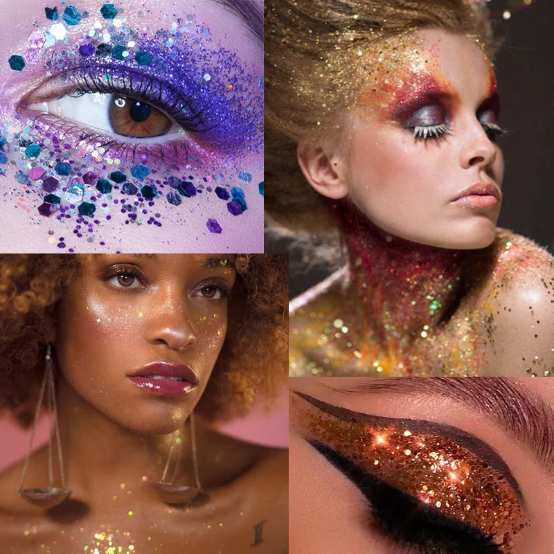 Gel Glitter for Hair,Face and Body Makeup