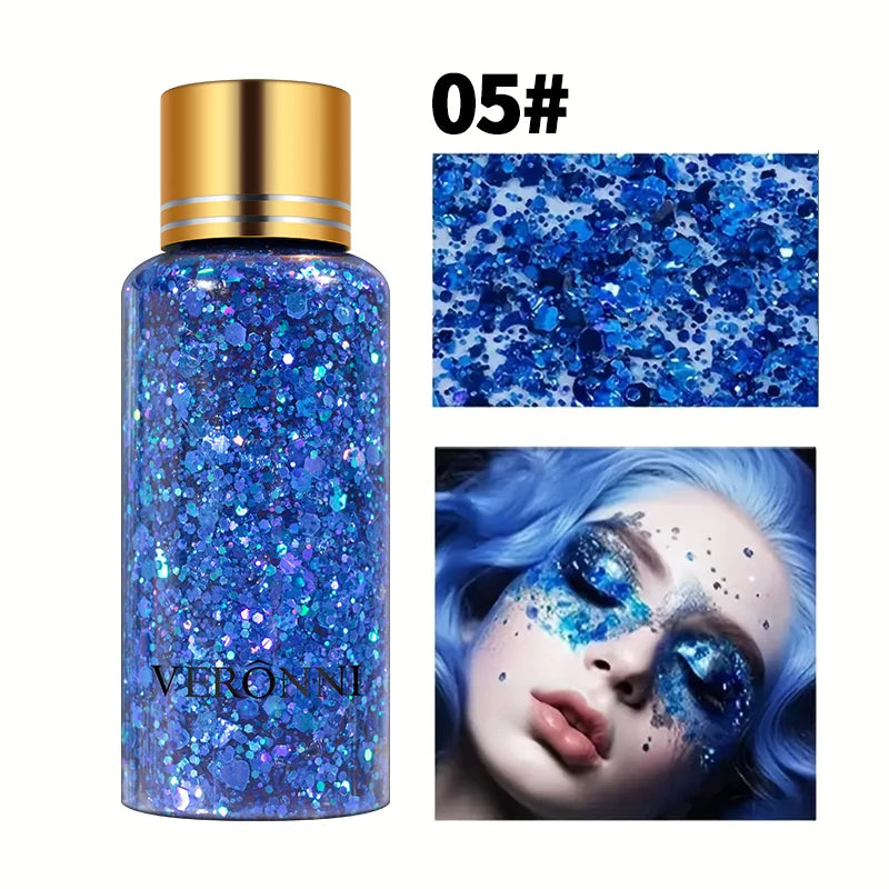 Gel Glitter for Hair,Face and Body Makeup